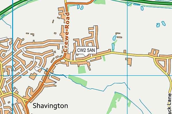 CW2 5AN map - OS VectorMap District (Ordnance Survey)