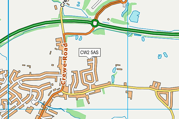 CW2 5AS map - OS VectorMap District (Ordnance Survey)