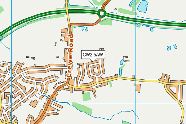 CW2 5AW map - OS VectorMap District (Ordnance Survey)