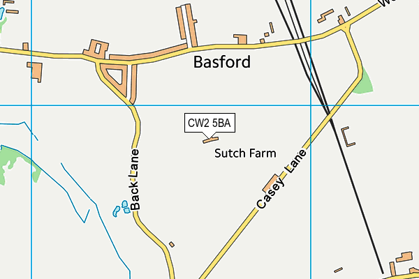 CW2 5BA map - OS VectorMap District (Ordnance Survey)