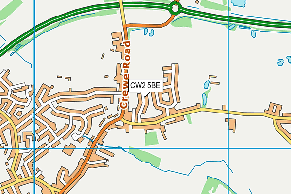 CW2 5BE map - OS VectorMap District (Ordnance Survey)