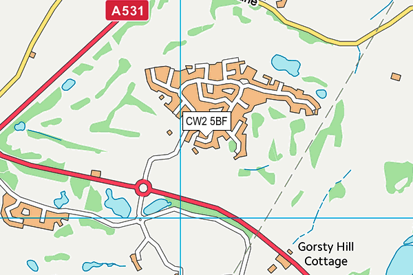 CW2 5BF map - OS VectorMap District (Ordnance Survey)