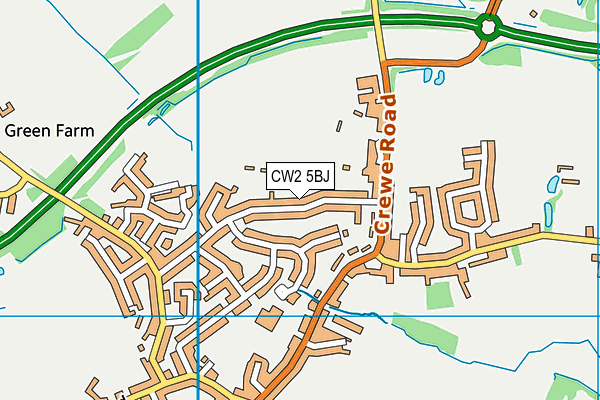 CW2 5BJ map - OS VectorMap District (Ordnance Survey)
