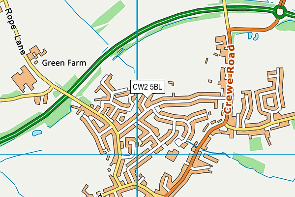 CW2 5BL map - OS VectorMap District (Ordnance Survey)