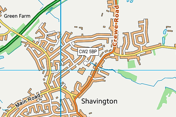 Shavington Primary School map (CW2 5BP) - OS VectorMap District (Ordnance Survey)