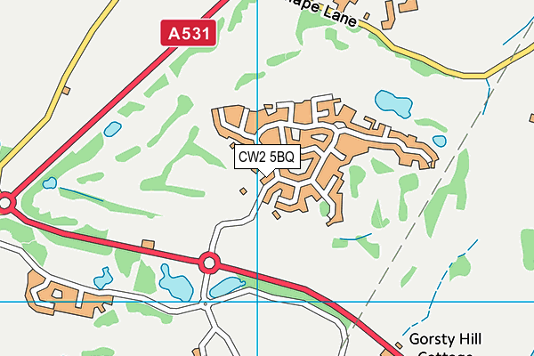 CW2 5BQ map - OS VectorMap District (Ordnance Survey)