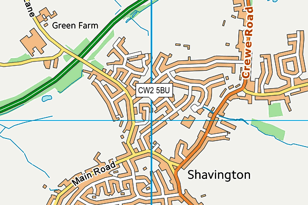CW2 5BU map - OS VectorMap District (Ordnance Survey)