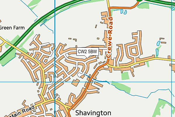 CW2 5BW map - OS VectorMap District (Ordnance Survey)