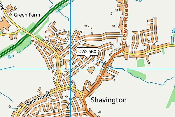 CW2 5BX map - OS VectorMap District (Ordnance Survey)