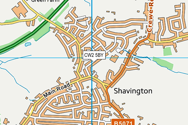 CW2 5BY map - OS VectorMap District (Ordnance Survey)