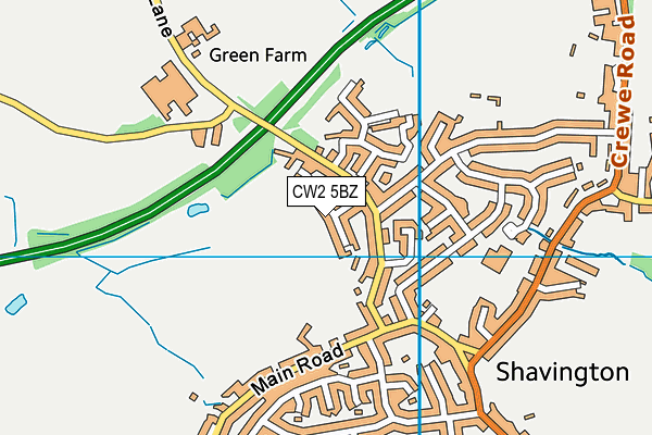 CW2 5BZ map - OS VectorMap District (Ordnance Survey)