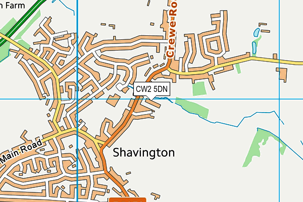 CW2 5DN map - OS VectorMap District (Ordnance Survey)