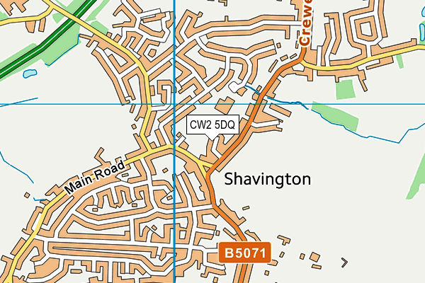 CW2 5DQ map - OS VectorMap District (Ordnance Survey)