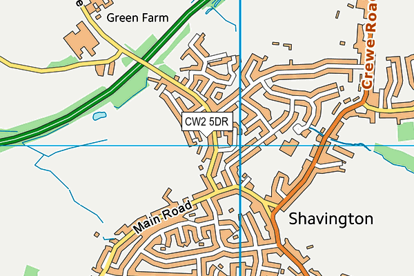 CW2 5DR map - OS VectorMap District (Ordnance Survey)