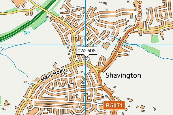 CW2 5DS map - OS VectorMap District (Ordnance Survey)