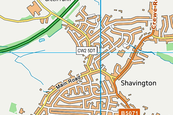 CW2 5DT map - OS VectorMap District (Ordnance Survey)