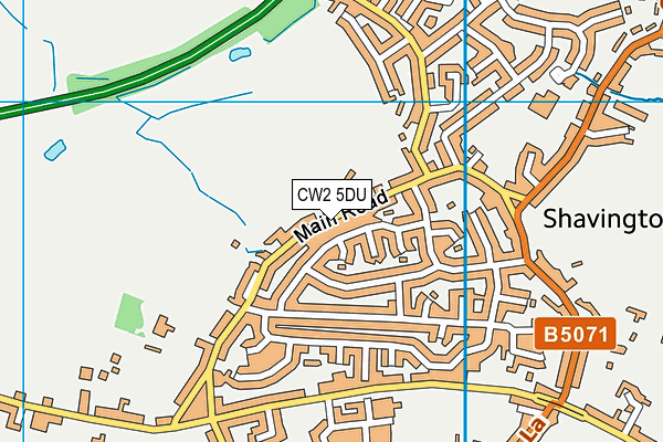 CW2 5DU map - OS VectorMap District (Ordnance Survey)
