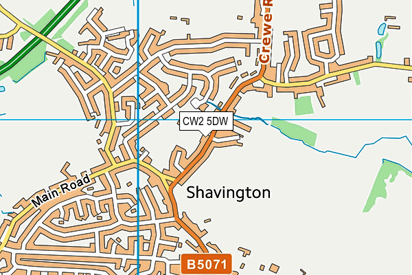 CW2 5DW map - OS VectorMap District (Ordnance Survey)