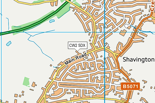 CW2 5DX map - OS VectorMap District (Ordnance Survey)