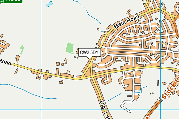 CW2 5DY map - OS VectorMap District (Ordnance Survey)