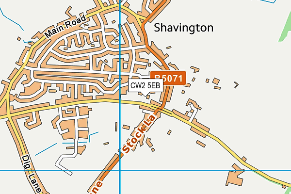 CW2 5EB map - OS VectorMap District (Ordnance Survey)