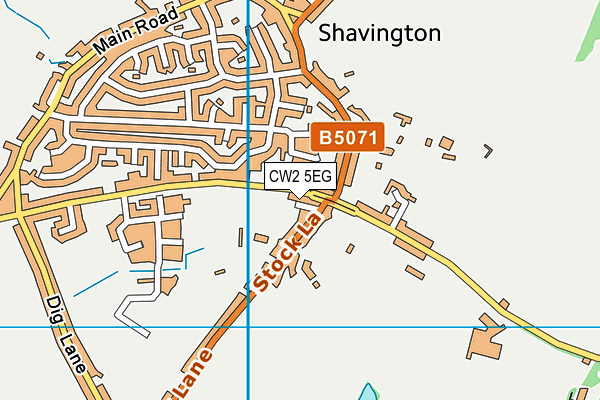 CW2 5EG map - OS VectorMap District (Ordnance Survey)