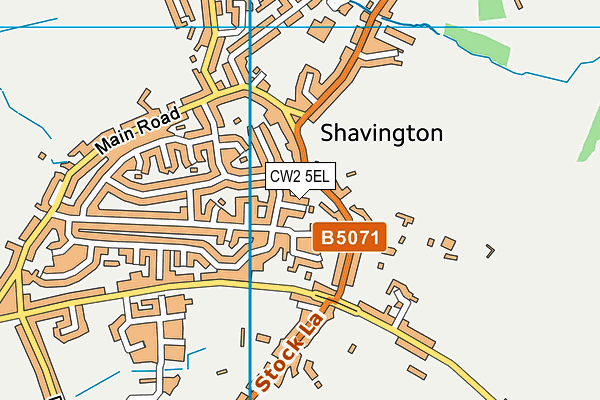 CW2 5EL map - OS VectorMap District (Ordnance Survey)