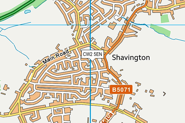 CW2 5EN map - OS VectorMap District (Ordnance Survey)