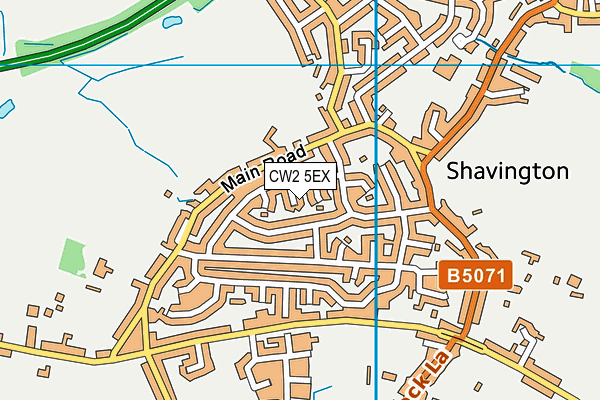 CW2 5EX map - OS VectorMap District (Ordnance Survey)