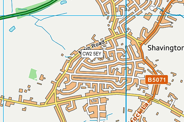 CW2 5EY map - OS VectorMap District (Ordnance Survey)