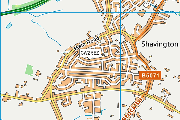 CW2 5EZ map - OS VectorMap District (Ordnance Survey)