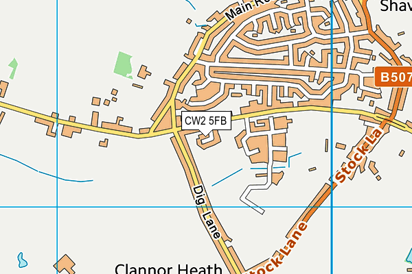 CW2 5FB map - OS VectorMap District (Ordnance Survey)