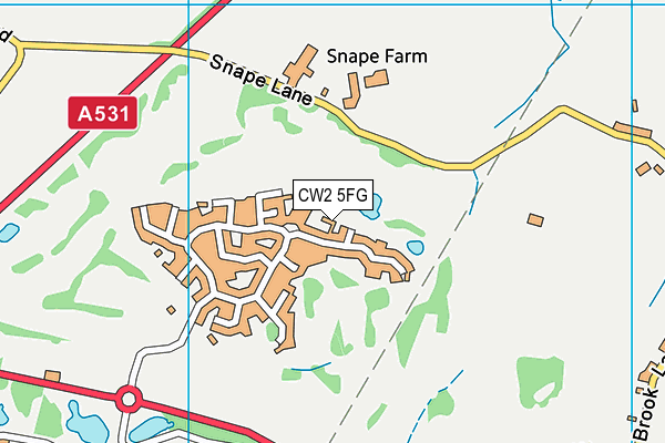 CW2 5FG map - OS VectorMap District (Ordnance Survey)