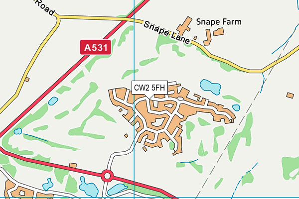 CW2 5FH map - OS VectorMap District (Ordnance Survey)