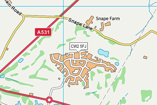 CW2 5FJ map - OS VectorMap District (Ordnance Survey)