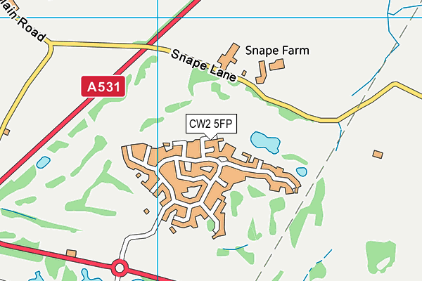 CW2 5FP map - OS VectorMap District (Ordnance Survey)