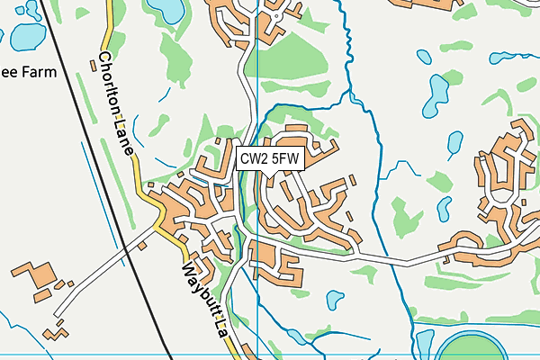 CW2 5FW map - OS VectorMap District (Ordnance Survey)