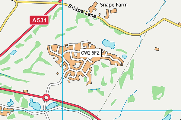 CW2 5FZ map - OS VectorMap District (Ordnance Survey)