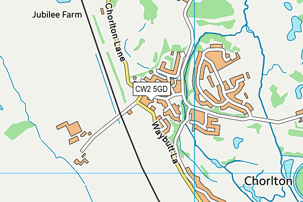 CW2 5GD map - OS VectorMap District (Ordnance Survey)