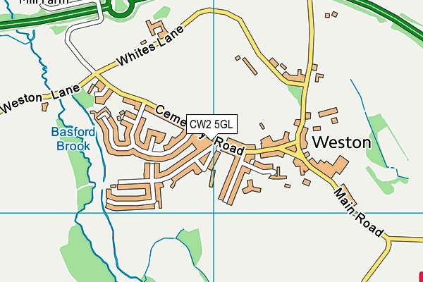 CW2 5GL map - OS VectorMap District (Ordnance Survey)
