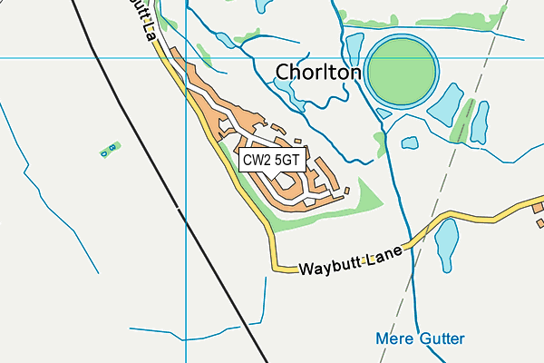 CW2 5GT map - OS VectorMap District (Ordnance Survey)