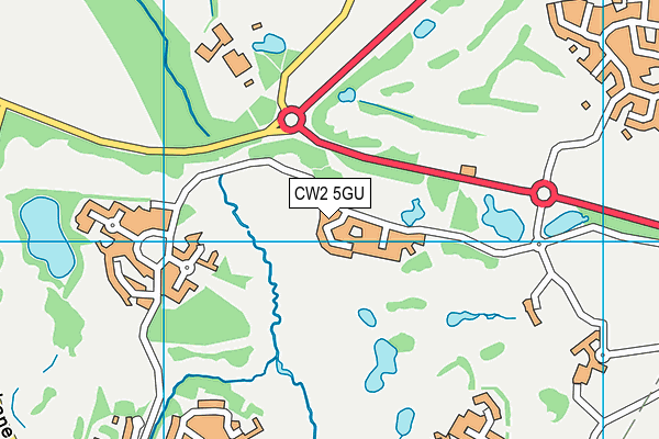 CW2 5GU map - OS VectorMap District (Ordnance Survey)