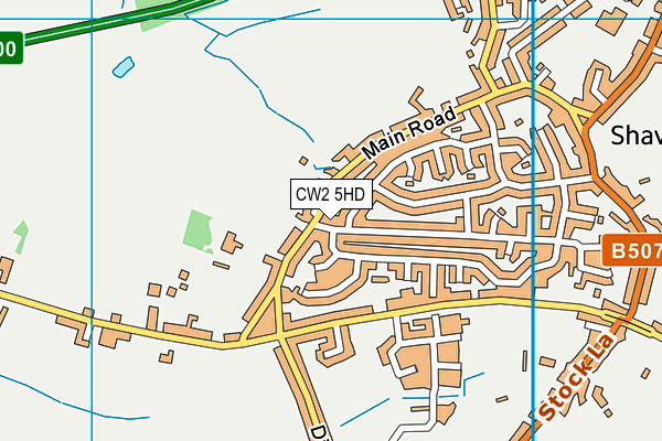 CW2 5HD map - OS VectorMap District (Ordnance Survey)