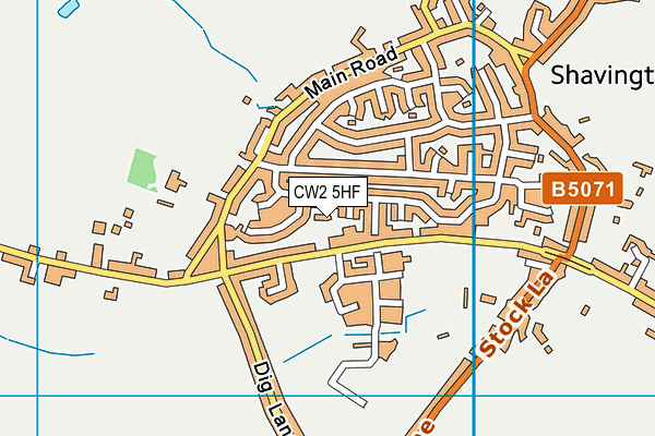CW2 5HF map - OS VectorMap District (Ordnance Survey)