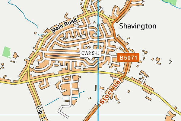 CW2 5HJ map - OS VectorMap District (Ordnance Survey)