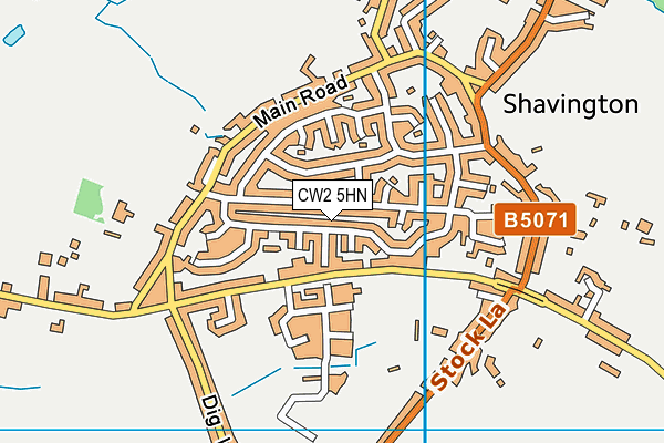 CW2 5HN map - OS VectorMap District (Ordnance Survey)