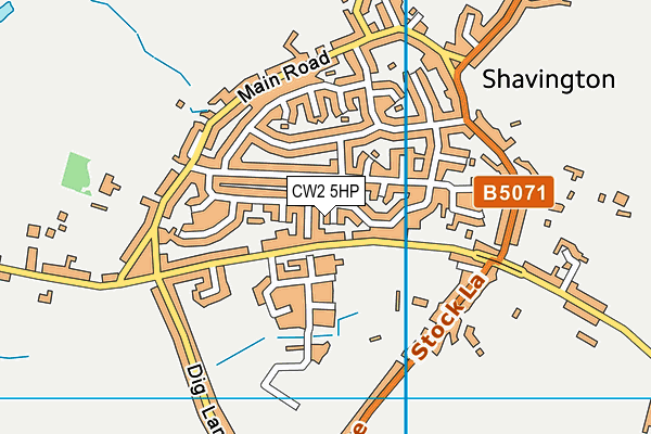 CW2 5HP map - OS VectorMap District (Ordnance Survey)