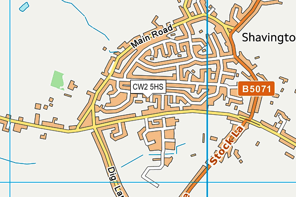 CW2 5HS map - OS VectorMap District (Ordnance Survey)