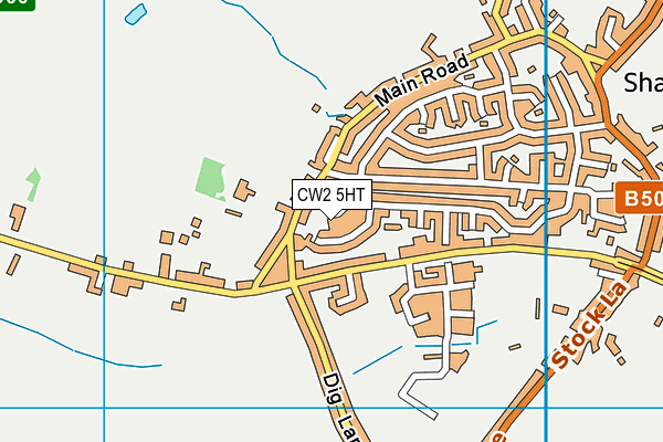 CW2 5HT map - OS VectorMap District (Ordnance Survey)