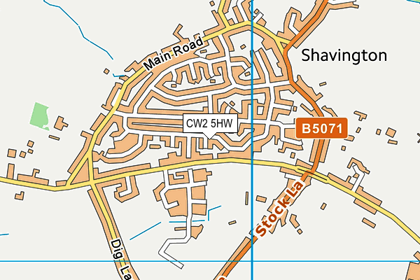 CW2 5HW map - OS VectorMap District (Ordnance Survey)